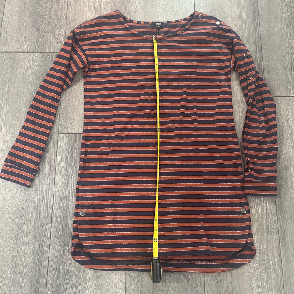 Next brand Striped Long Sleeve Tunic - Navy & Rust